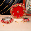 Red Velvet Dreams Karwachauth Pooja Thali