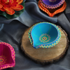 Vibrant Designer Set of 4 Round Diyas