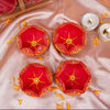 Red lotus Diya Set of 4