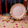 Pretty in Pink Floral Puja Karwachauth Thali