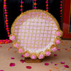 Pretty in Pink Floral Puja Karwachauth Thali